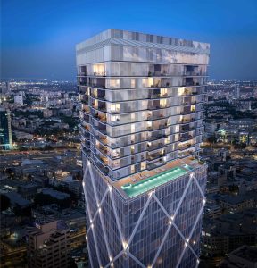 סטודיו 84; בתמונה - מגדל B פרויקט לנדמרק עם חלק המגורים