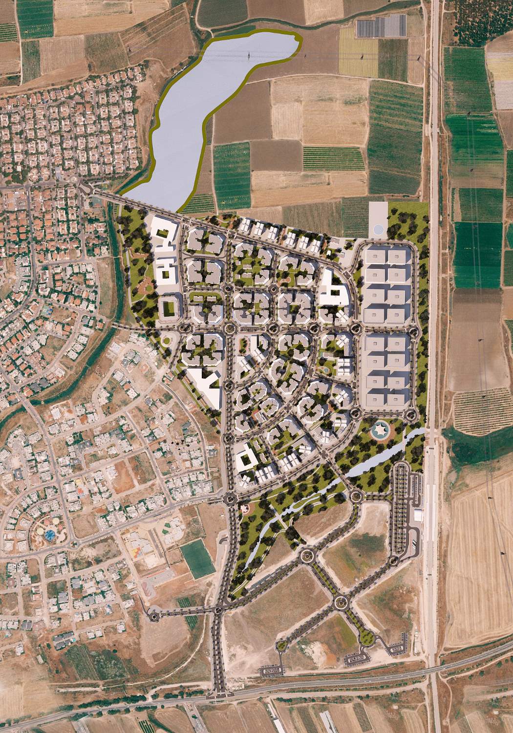 מזכרת בתיה, מבט מדרום מזרח. קרדיט: ארמון אדריכלים ומתכנני ערים בע''מ