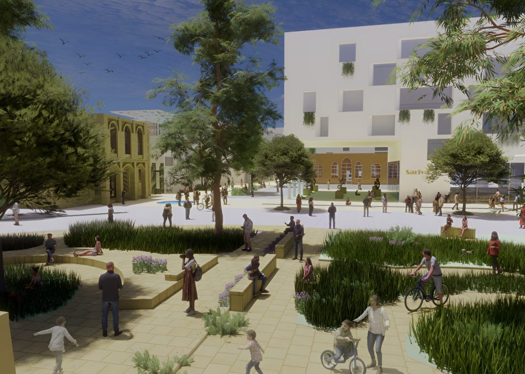 סטודיו אירית צרף - אדריכלות ובינוי ערים; בתמונה - הדמיה של מתחם הפיקוד - לב העיר העתיקה