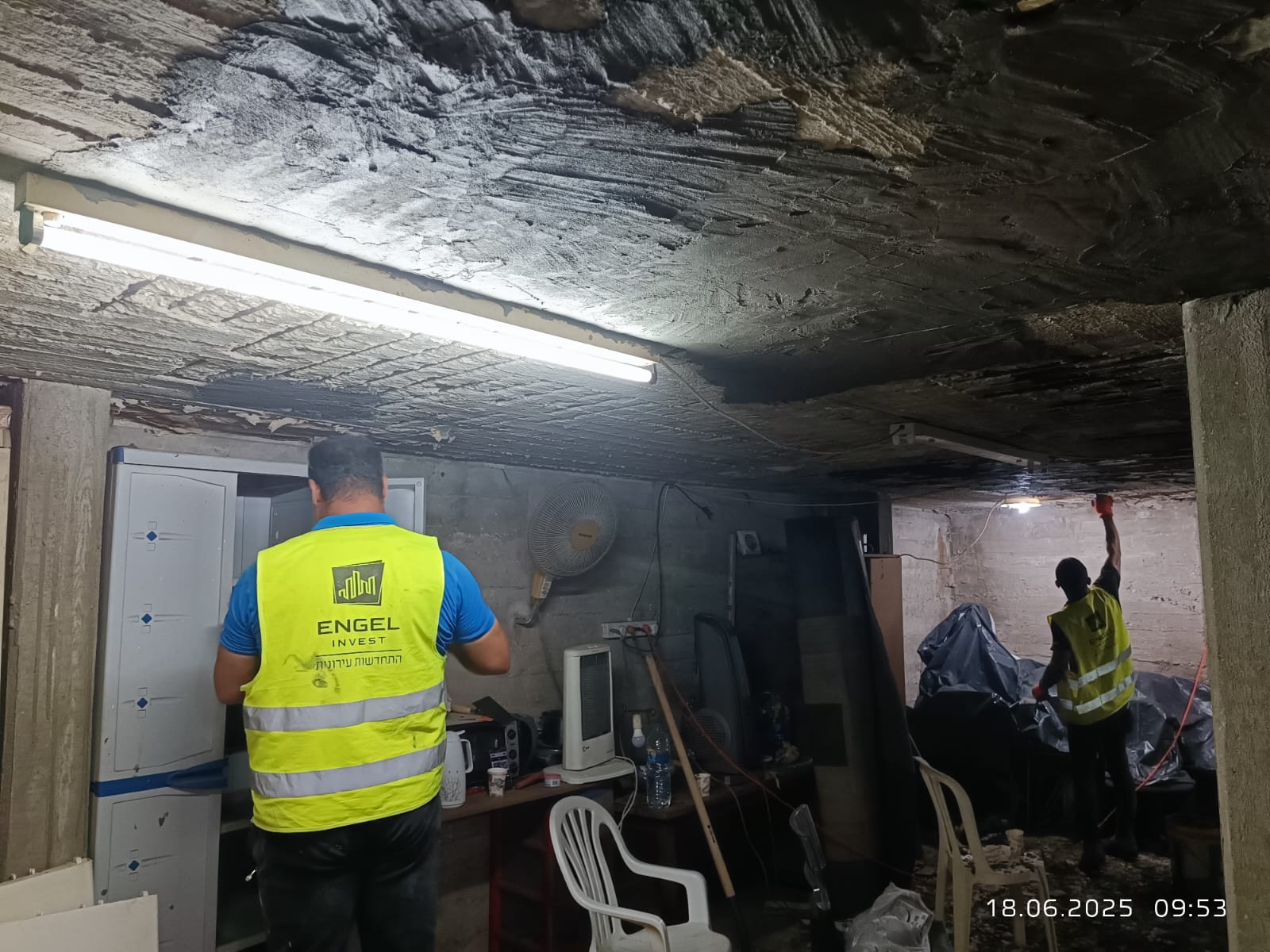 עבודות שיפוץ מקלטים ברמת גן מטעם אנגל אינווסט. צילום: יח''צ