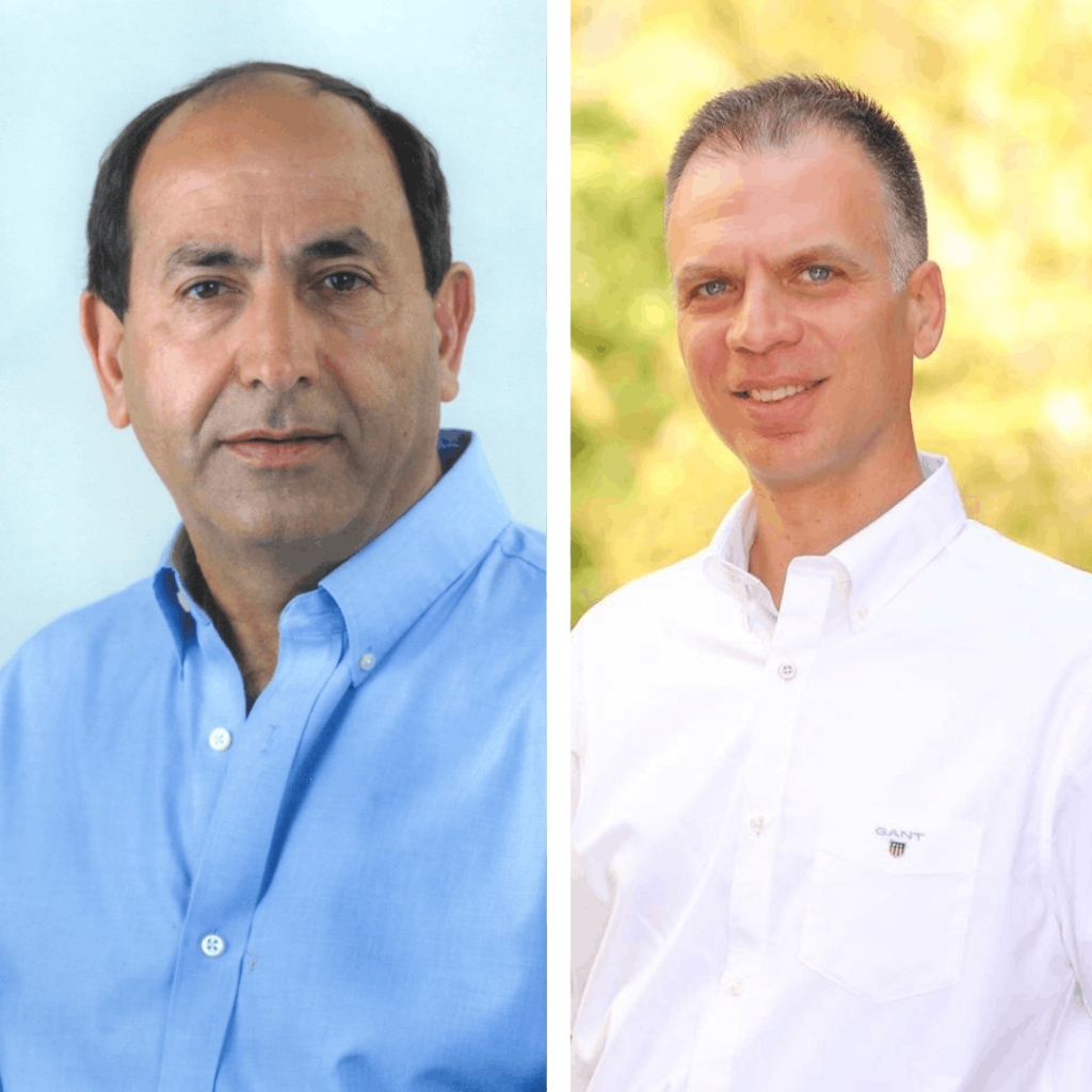 רמי לוי, שיווק השקמה; בתמונה - מוטי חזן, מנכ''ל רמי לוי שיווק השקמה נדל''ן ורמי לוי, יו"ר רמי לוי נדל"ן