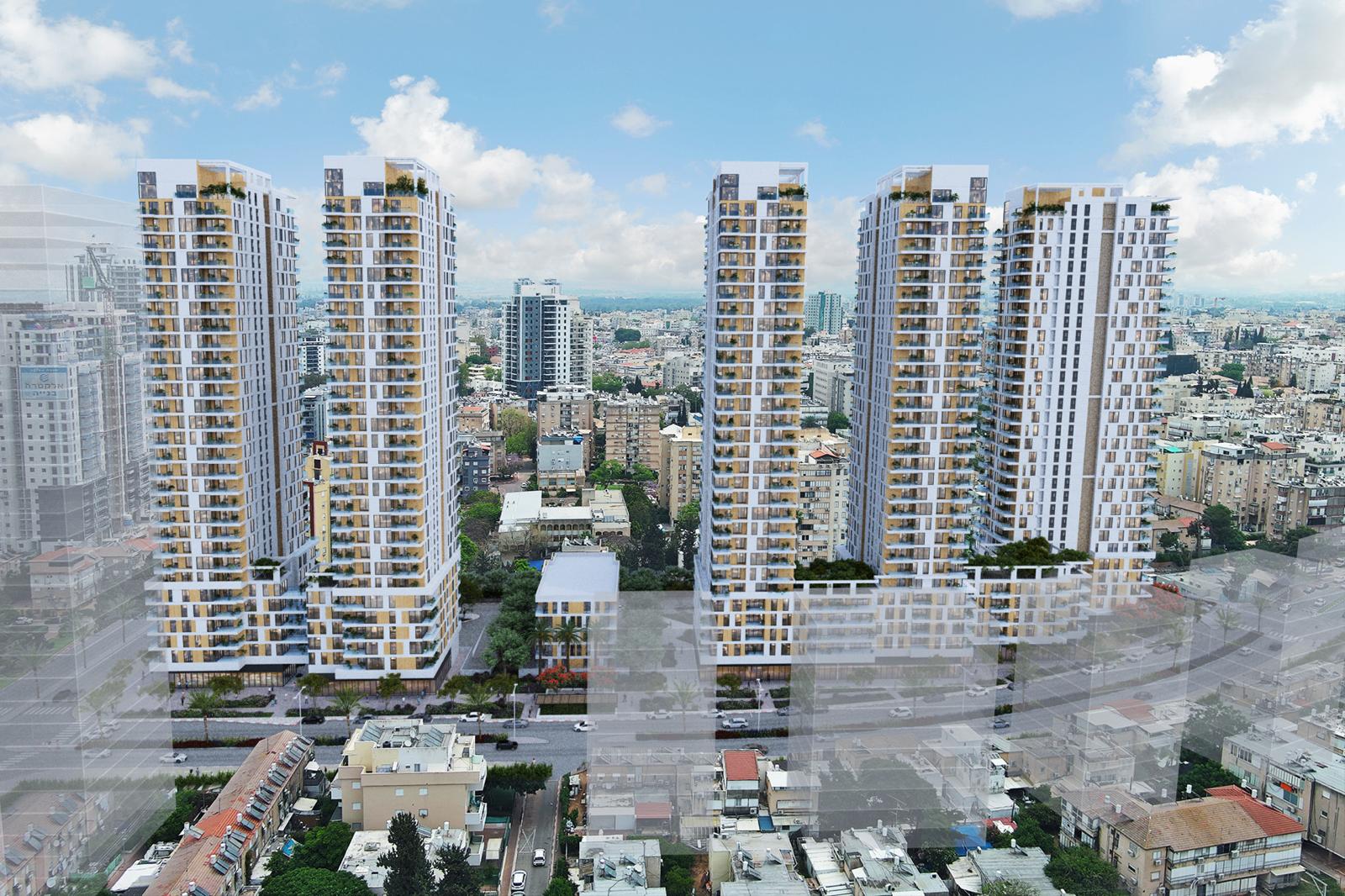 פינוי בינוי של קבוצת עמים בפתח תקווה. קרדיט: אורבך הלוי אדריכלים